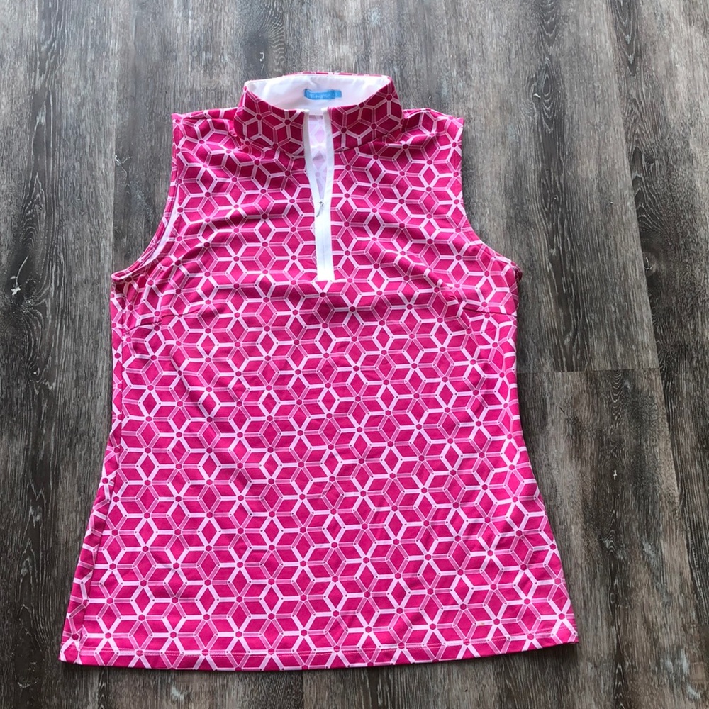 J. McLaughlin Pink Quarter ZIP Tank